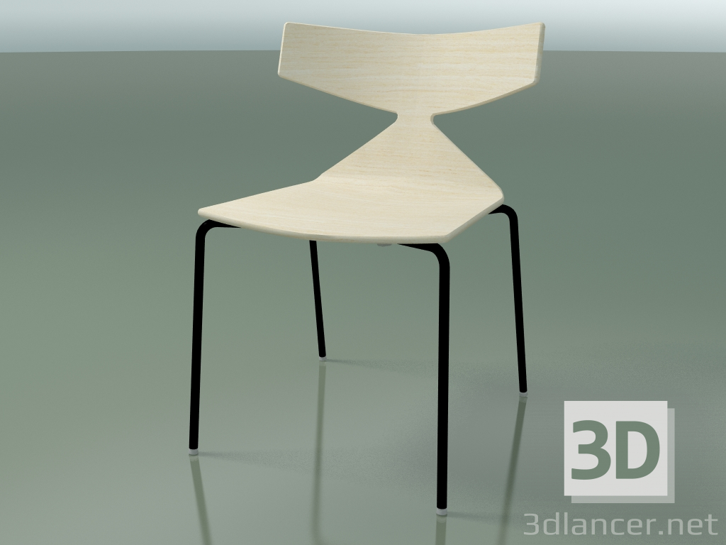 modèle 3D Chaise empilable 3701 (4 pieds en métal, blanc, V39) - preview