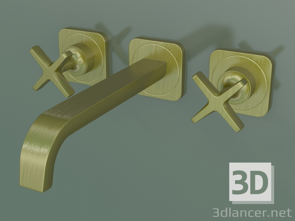 3d модель Змішувач для раковини на 3 отвори, прихованого монтажу (36107950, Brushed Brass) – превью