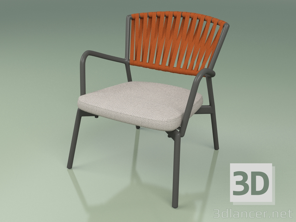 modello 3D Sedia con seduta morbida 127 (Cintura Arancio) - anteprima