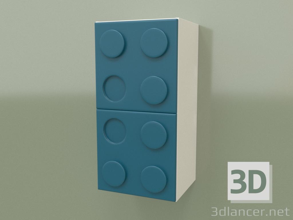 Modelo 3d Prateleira vertical montada na parede (turquesa) - preview