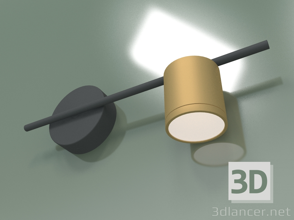 modello 3D Applique Acru MRL LED 1019 (nero-oro) - anteprima