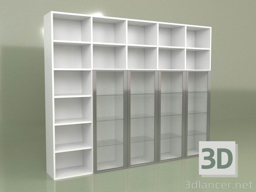 3D Modell Bücherregal GL 135 (Weiß) - Vorschau