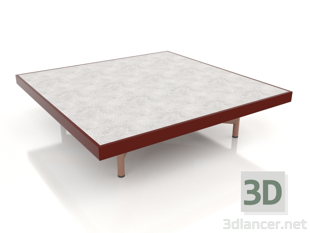 3d model Mesa de centro cuadrada (Rojo vino, DEKTON Kreta) - vista previa