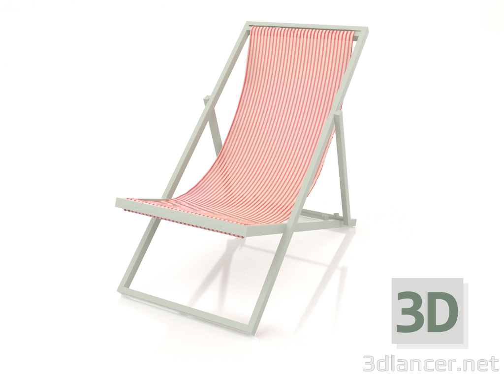 modello 3D Sedia a sdraio (Grigio cemento) - anteprima