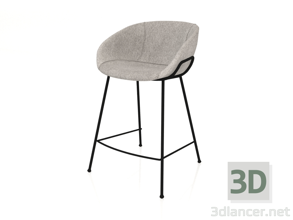 3d model Silla semibar Feston Fab 65 cm (Gris) - vista previa