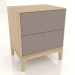 3d model FARGO bedside table 2 drawers with milled facades (platinum, lightened oak, option 1) - preview