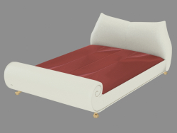 Cama dupla com estofamento de couro W210