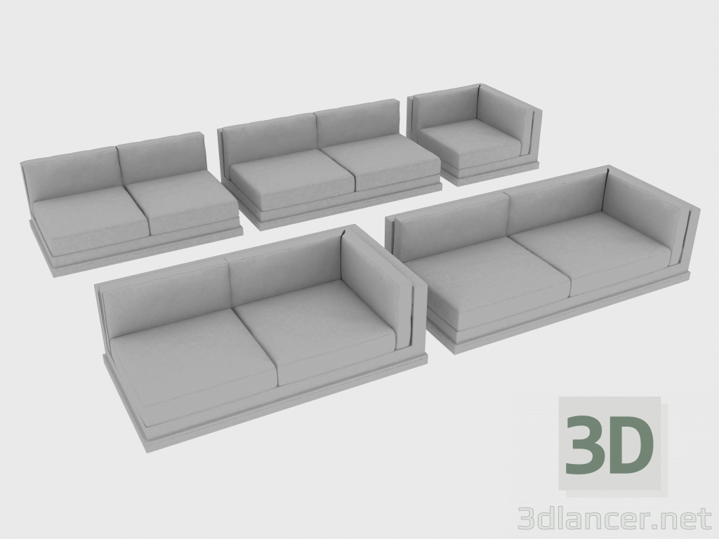 3d model Sofá modular de elementos MASON - vista previa