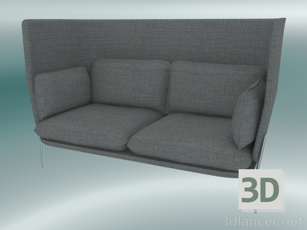 Modelo 3d Sofá Sofá (LN6, 90x180 H 115cm, pés cromados, Hot Madison 724) - preview