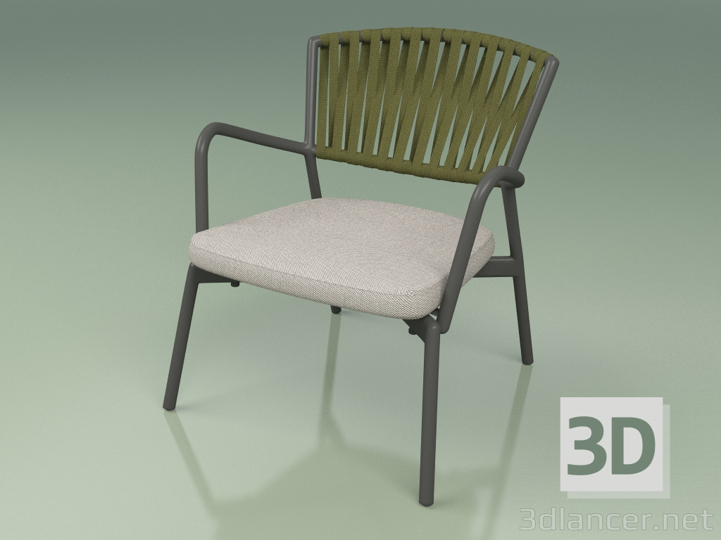 3d model Silla con asiento blando 127 (Belt Olive) - vista previa