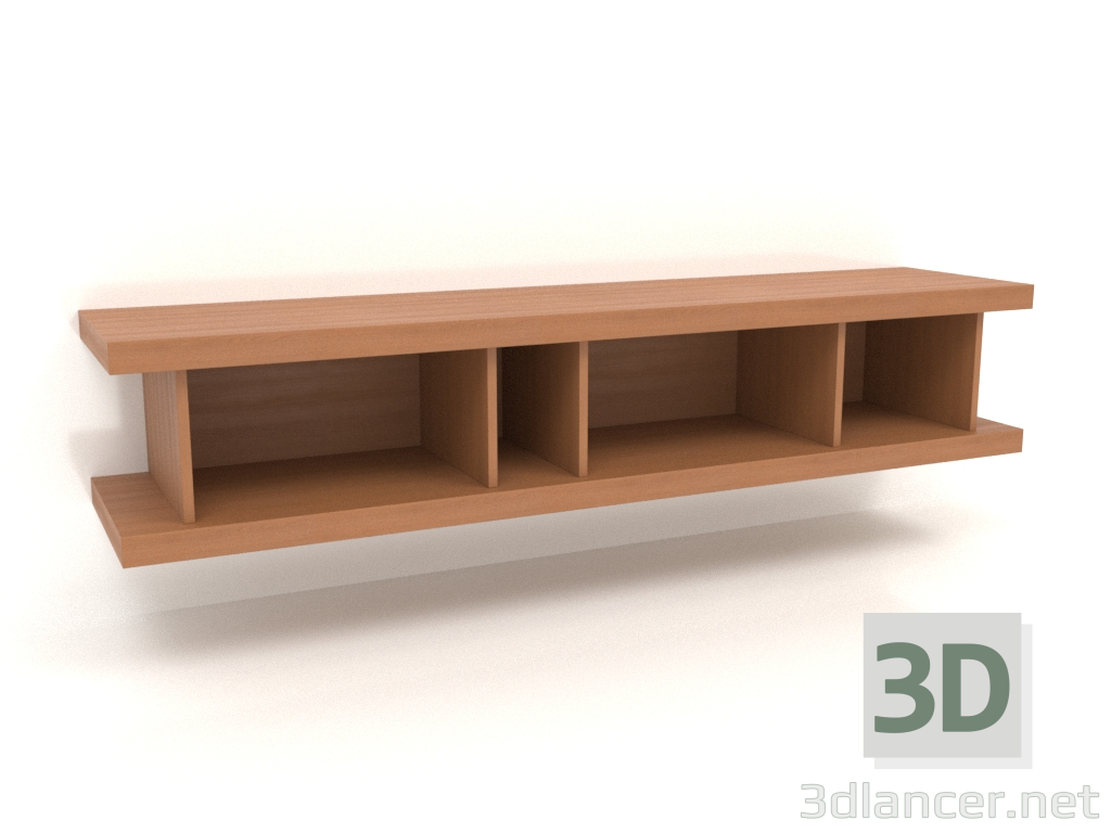 3d model Mueble de pared TM 13 (1800x400x350, rojo madera) - vista previa