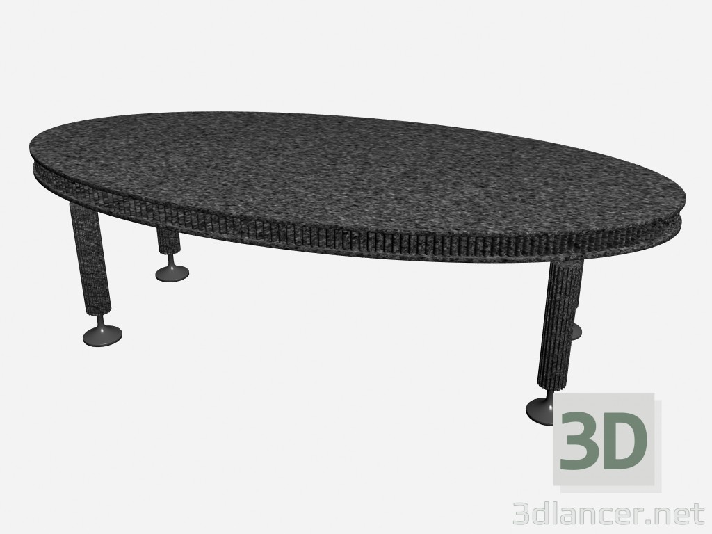 modèle 3D Tavolo Ruthy Bureau (ovale) - preview