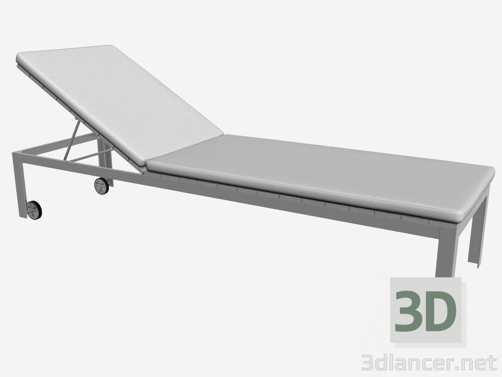 3d model Chaise longue con capa suave (la cabeza elevada, luz) - vista previa