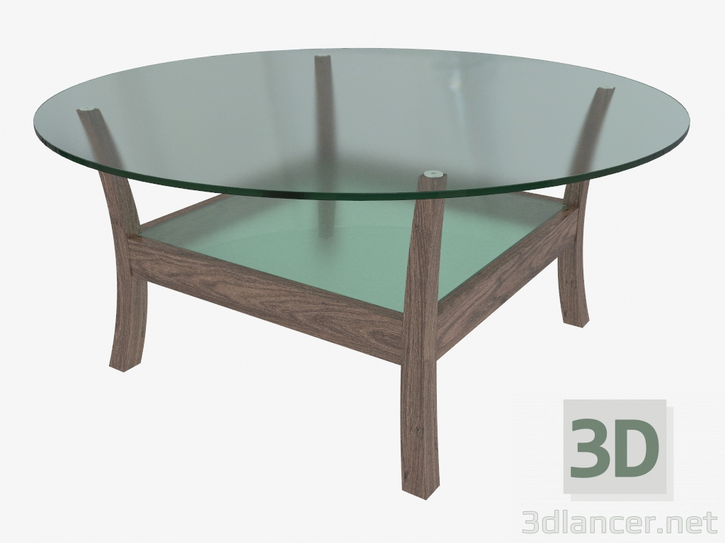 3d model Mesa de centro con mesa de cristal (90x90x41) - vista previa