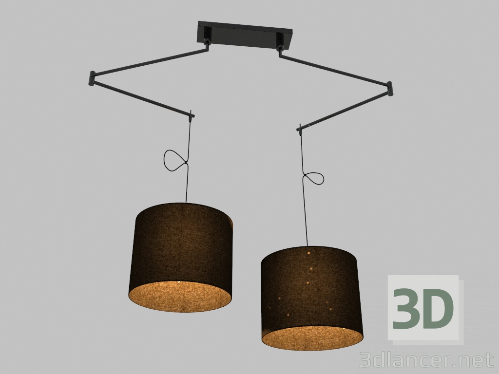 3d model Pendant lamp (14302S black) - preview