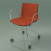 3d model Chair 0462 (4 castors, with armrests, with front trim, polypropylene PO00109) - preview