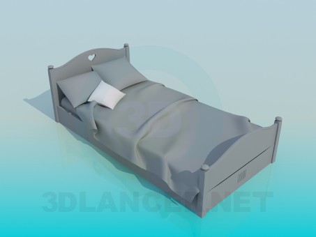 3D Modell Bett - Vorschau