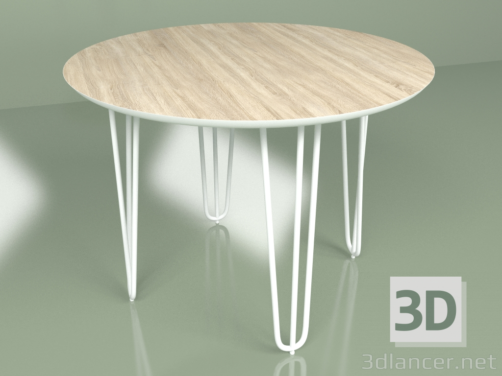 modello 3D Tavolo Sputnik 100 cm impiallacciato (bianco) - anteprima