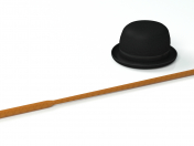 Headdress Bowler Hat + Cane