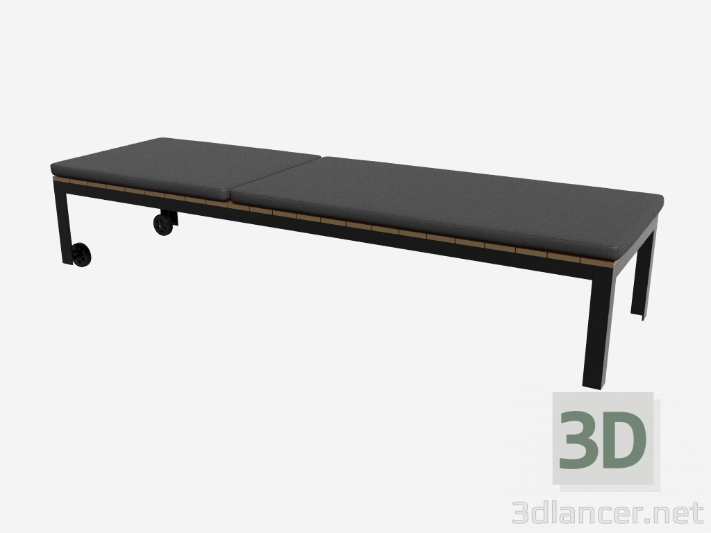 Modelo 3d Chaise longue com revestimento suave (cabeceira é omitido, escuro) - preview