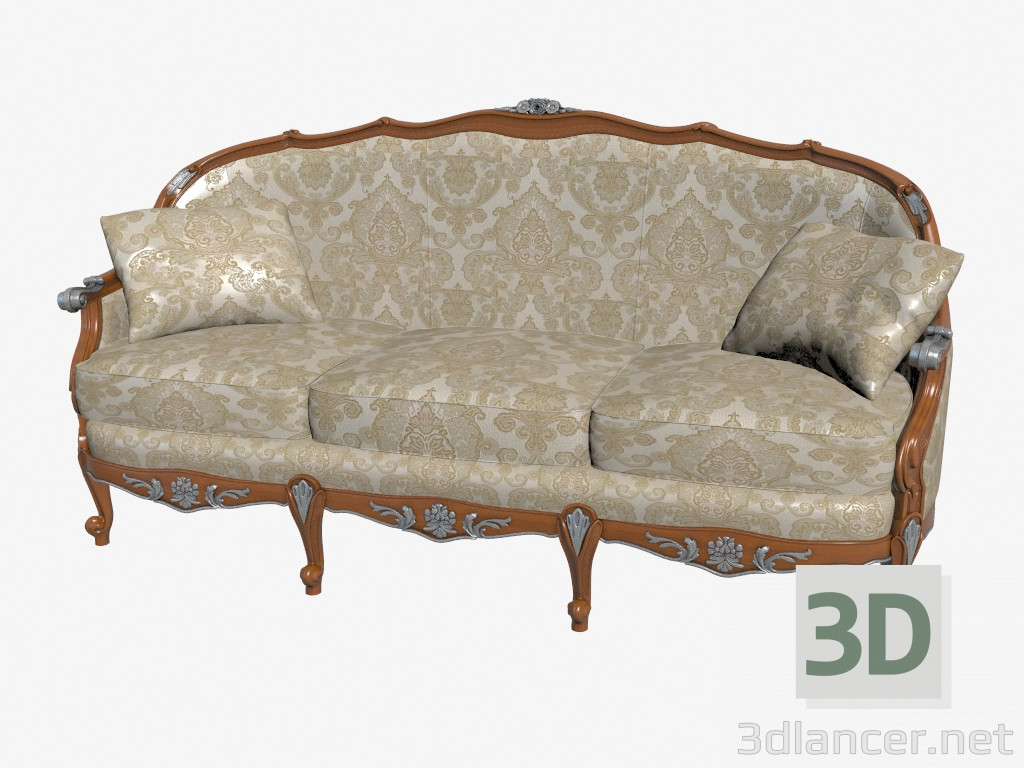 3D Modell Triple-klassisches Sofa - Vorschau