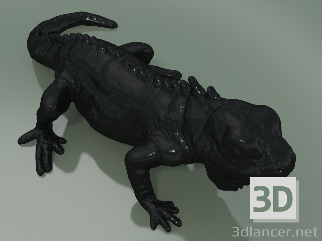 Modelo 3d Elemento Decorativo Igua de Cerâmica (Preto) - preview