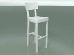 Tabouret de bar en fonte enduite de poudre, extérieur InOut (28, aluminium laqué blanc)