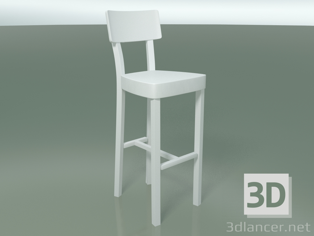 Modelo 3d Banqueta alta em ferro fundido com pintura à pó, externa InOut (28, alumínio lacado branco) - preview