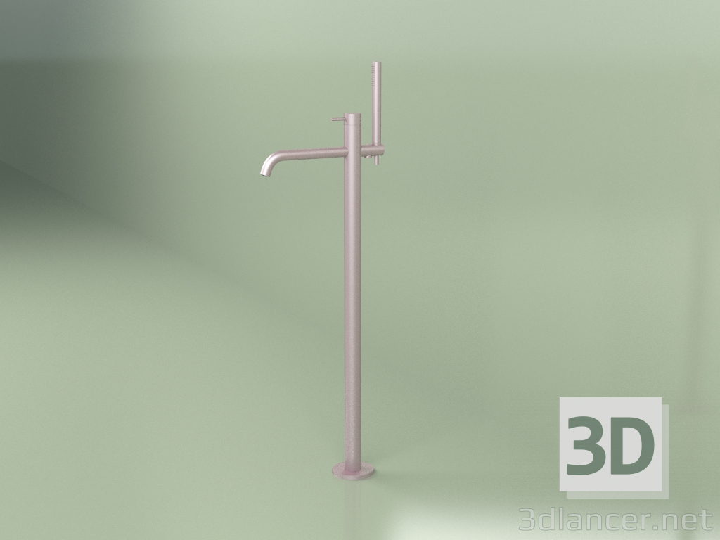 3d model Mezclador de bañera de pie con ducha de mano H 1117 mm (12 62, OR) - vista previa