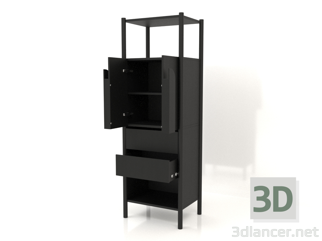 modèle 3D Rack ST 05 (ouvert, 600x450x1800, bois noir) - preview