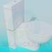 Modelo 3d WC em design moderno - preview