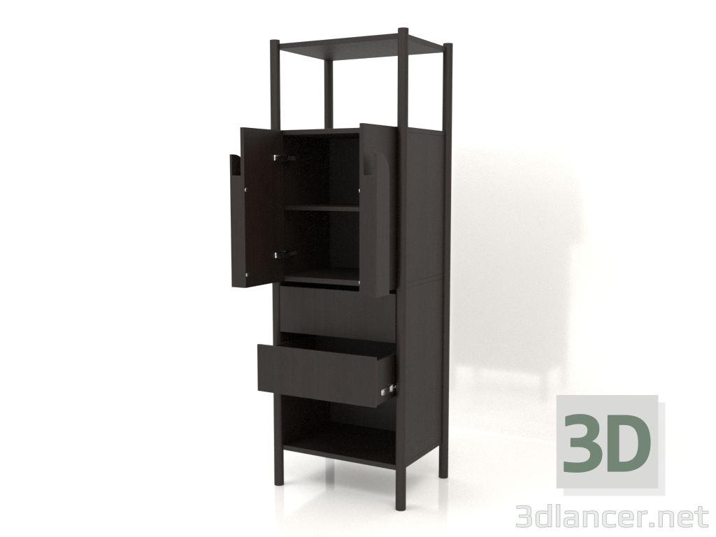 3d модель Стелаж ST 05 (відкритий, 600х450х1800, wood brown dark) – превью