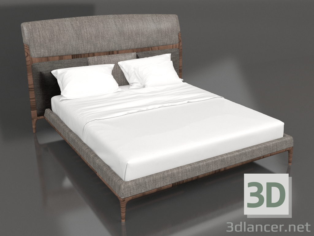 Modelo 3d Cama de casal amanhã de manhã - preview