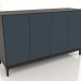 3D modeli TV sehpası FARGO frezelenmiş cepheli 1600x500x950 mm (koyu kobalt, wenge meşe, seçenek 4) - önizleme