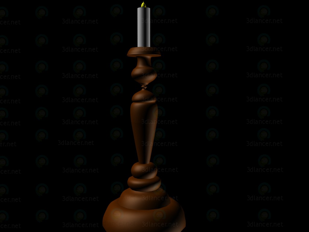 3d model Candelabro con vela - vista previa