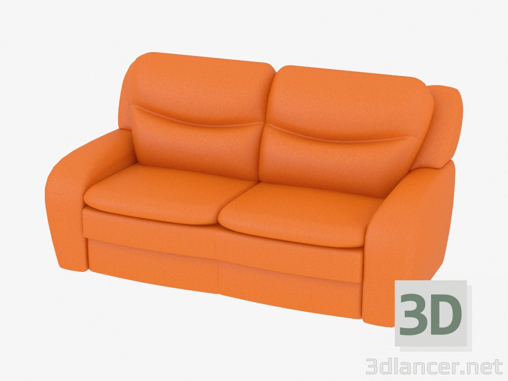 3d model Sofá de cuero doble directo - vista previa