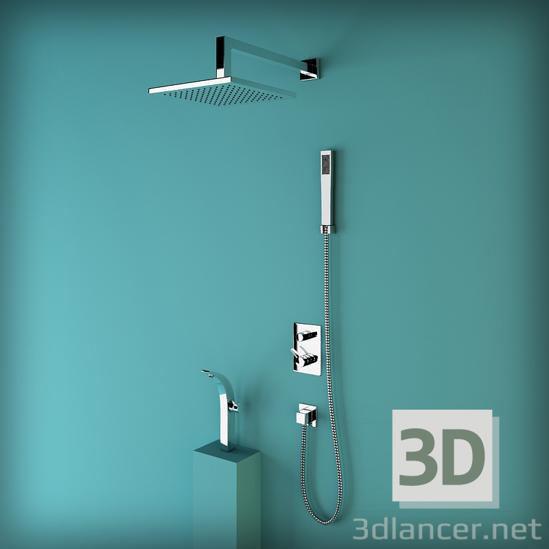 3d model shower - preview