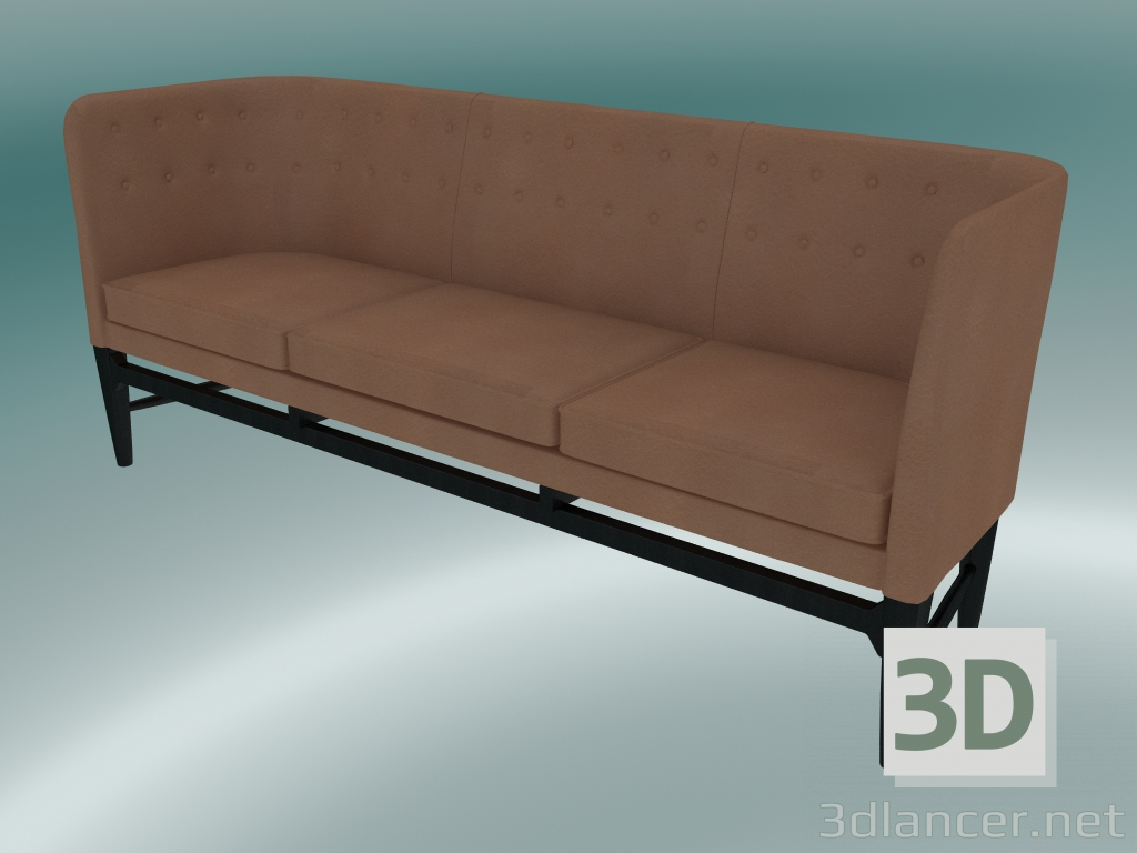 3d модель Диван тримісний Mayor (AJ5, H 82cm, 62х200cm, Black stained oak, Leather - Cognac Silk) – превью