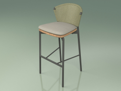 Barhocker 050 (Olive, Metal Smoke, Teak)