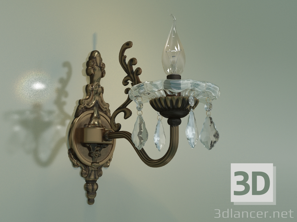 3d model Sconce 3281-1 (antique bronze-clear crystal Strotskis) - preview