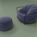 modello 3D Poltrona Uni con pouf (elettricista) - anteprima