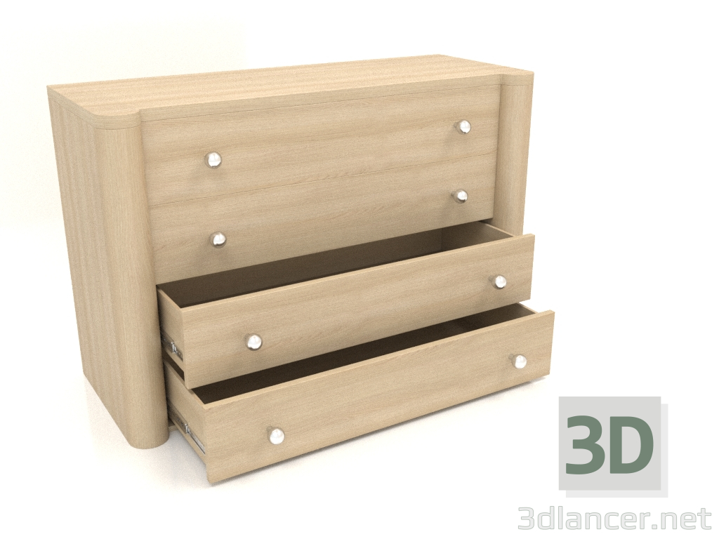 3D Modell Kommode TM 021 (offen) (1210x480x810, Holz weiß) - Vorschau