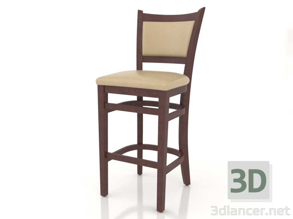 Modelo 3d Banqueta alta Chester (nogueira) - preview