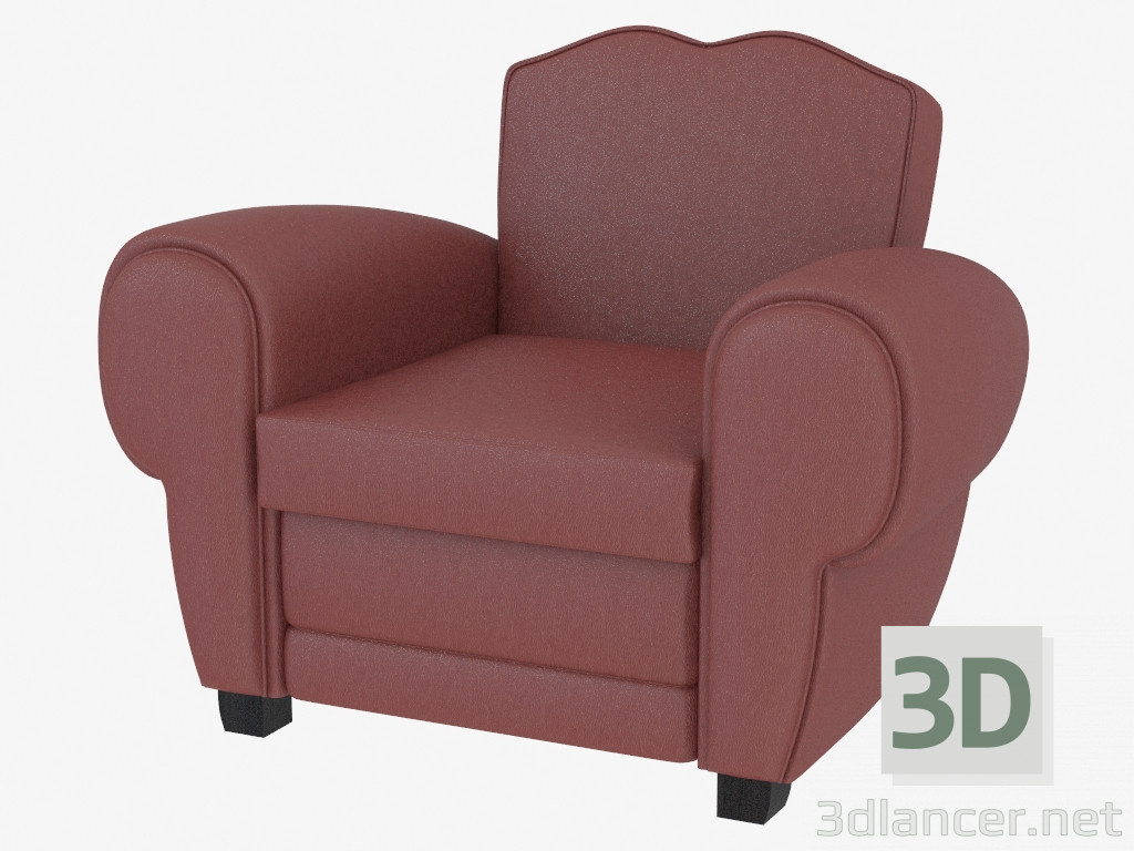 3d model Sillón de cuero en estilo clásico Flavio - vista previa