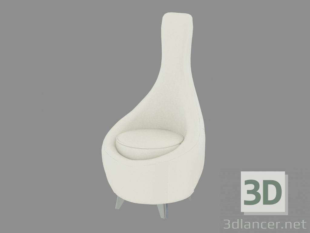 3d model Sillón de cuero en estilo Art Deco А159 - vista previa