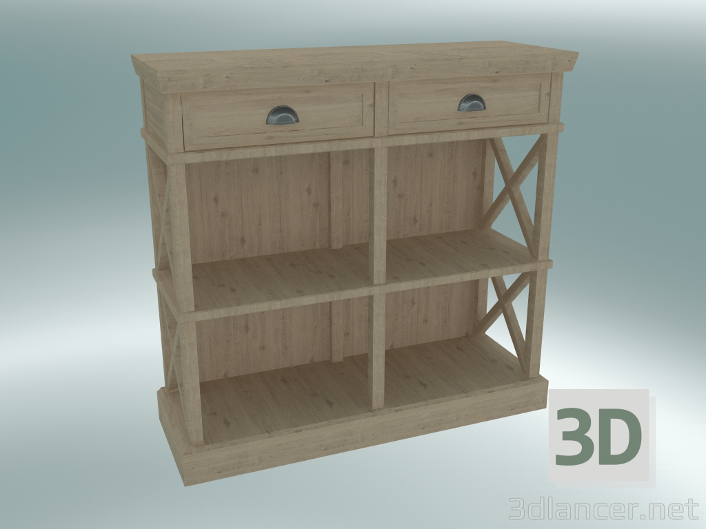 3D Modell Cambridge Aktenschrank mit 2 Schubladen klein (Grey Oak) - Vorschau