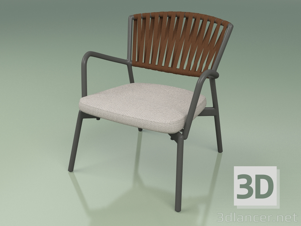 modèle 3D Fauteuil rembourré 127 (Belt Brown) - preview