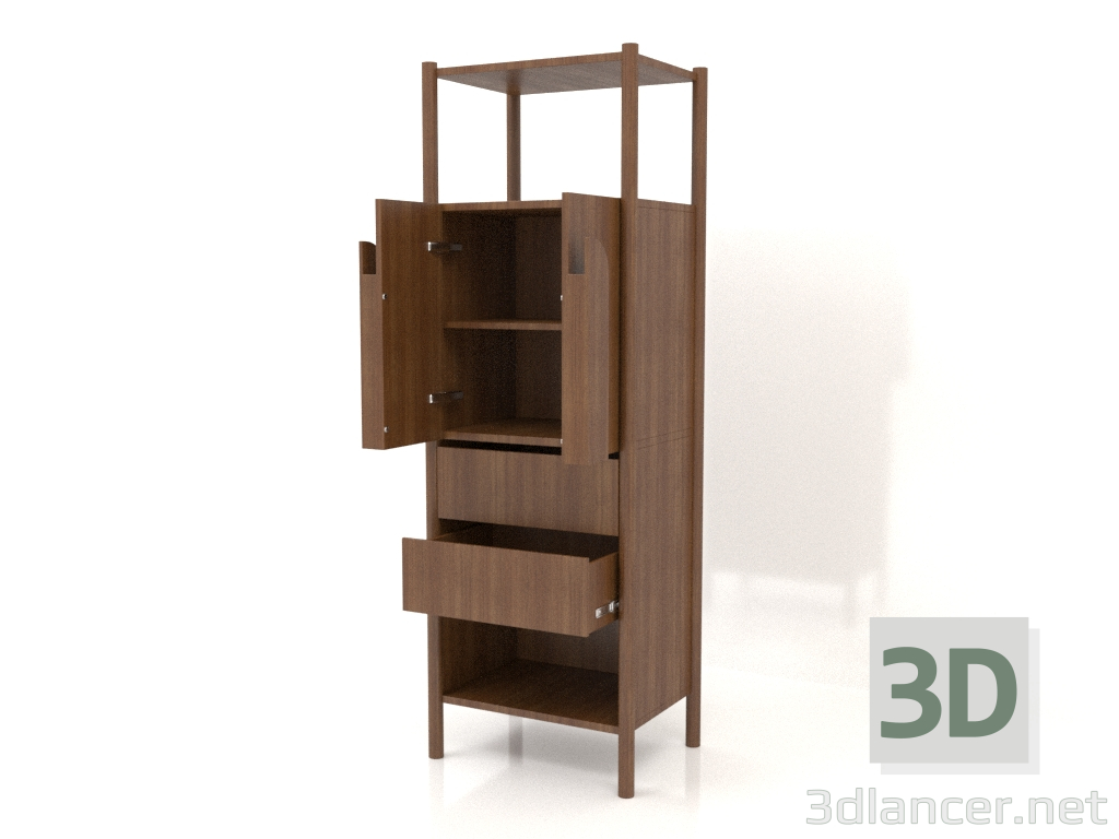 3d модель Стеллаж ST 05 (открытый, 600х450х1800, wood brown light) – превью