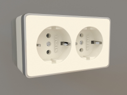 Double socket with grounding (ivory)