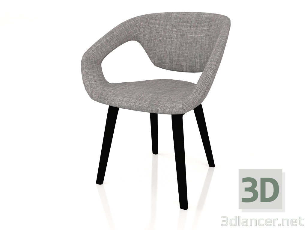 Modelo 3d Cadeira Flexback (Preto-Cinza) - preview